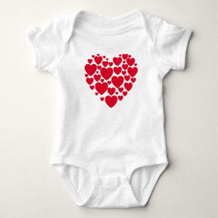 Body Para Bebê Corações vermelhos, vestuário
