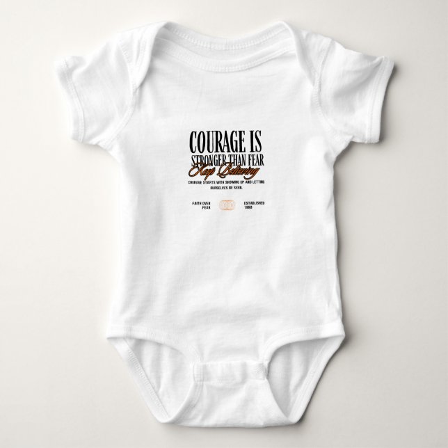 Body Para Bebê Coragem é mais forte que o medo (Frente)