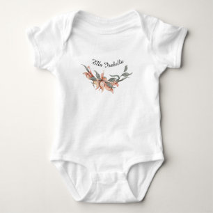 Body Para Bebê Coral Floral Wreath Personalizado