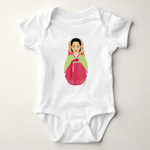 Body Para Bebê Coreano Matryoshka Baby Bodydress