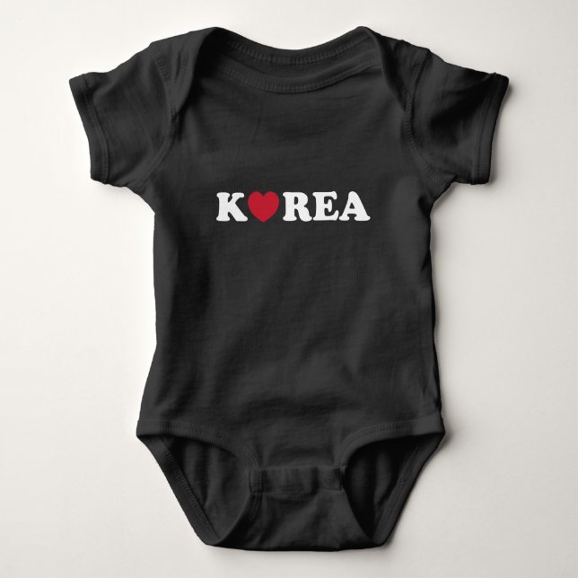 Body Para Bebê Coreia Ama Belo Bebê Cardíaco (Frente)