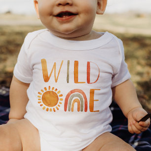 Body Para Bebê Cores d'água de um Whimsical Wild Boho Rainbow & S