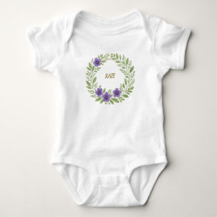 Body Para Bebê Coroa de Flores Personalizada – Nome Personalizado