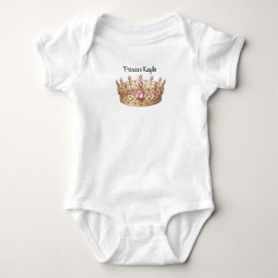 Body Para Bebê Coroa de Princesa Personalizada para Bebê