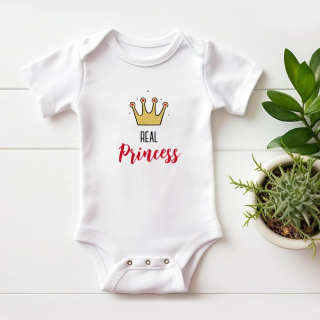Body Para Bebê Coroa dourada para princesa (Criador carregado)