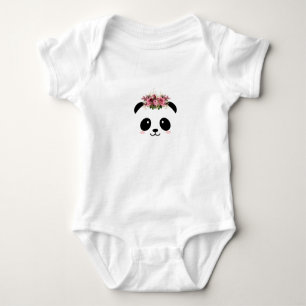 Body Para Bebê Coroa floral panda
