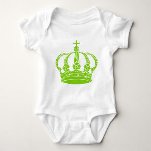 Body Para Bebê Coroa Real 02 - Verde Marciano