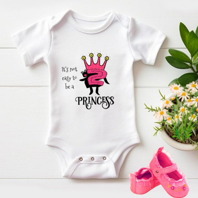 Body Para Bebê Coroa rosa com número dois (Criador carregado)