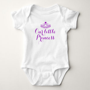 Body Para Bebê Coroa Roxa/Coração Nossa Pequena Princesa