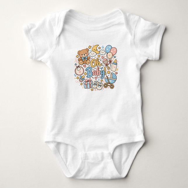 Body Para Bebê corpo de bebê para chá de bebê (Frente)