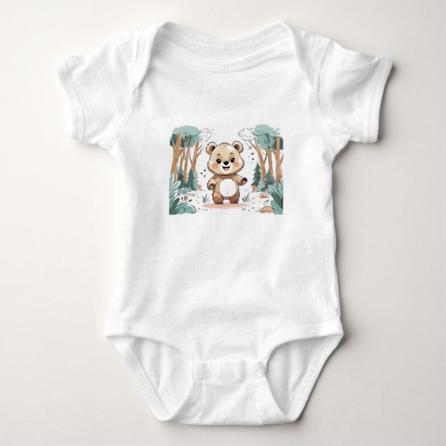 Body Para Bebê corpo de ursinho  (Frente)