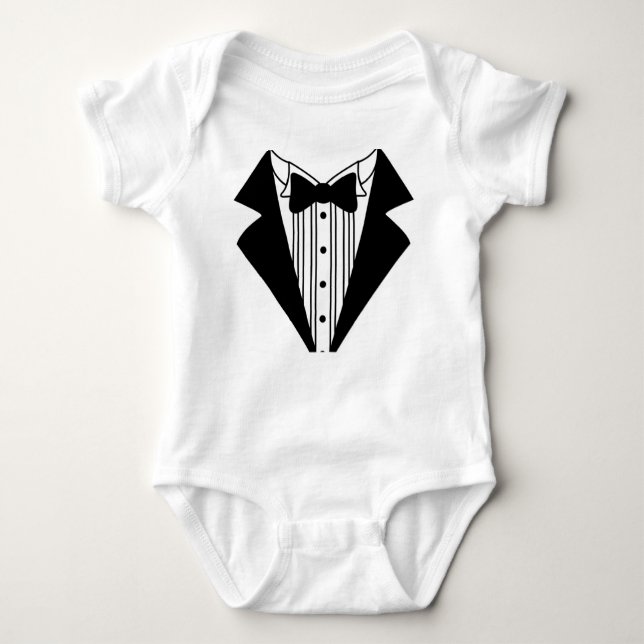 Body Para Bebê Corredor de Criança de Tuxedo (Frente)