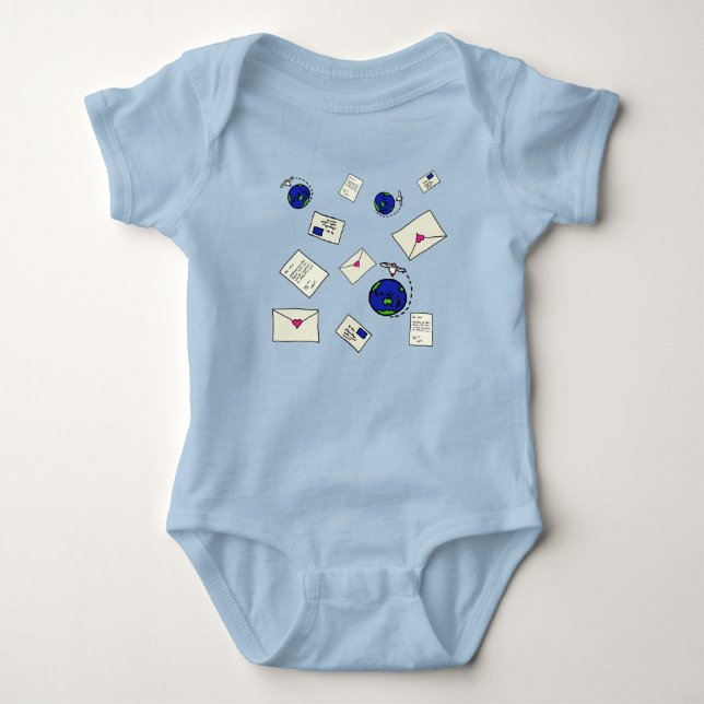 Body Para Bebê Correio ao Redor do Mundo (Frente)