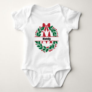 Body Para Bebê Correspondência Familiar da Rua de Natal - Letra M