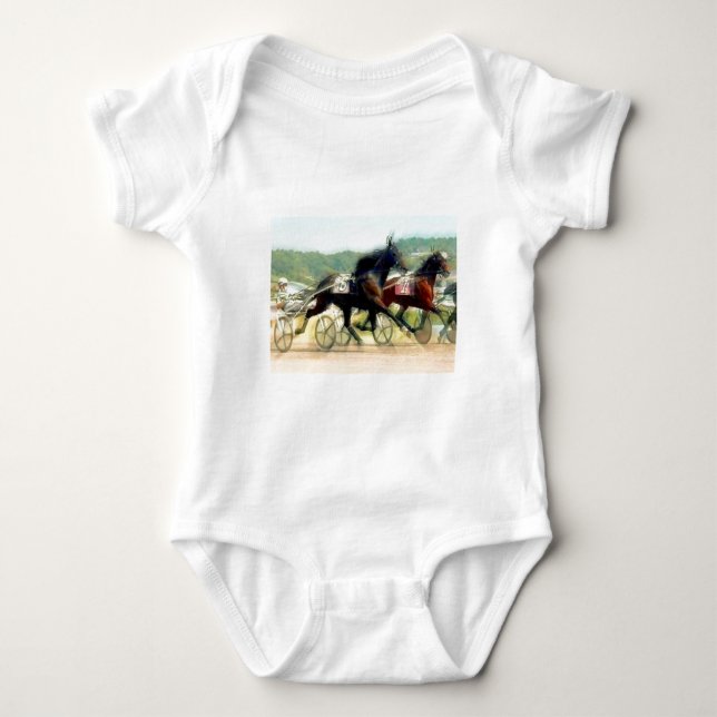 Body Para Bebê corrida de cavalos do poder trotar (Frente)