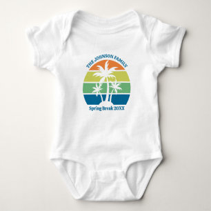 Body Para Bebê Corte Personalizável de Palmeiras de Ilhas Tropica