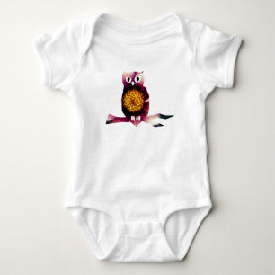 Body Para Bebê Coruja branca Bebê Jersey Bodycase