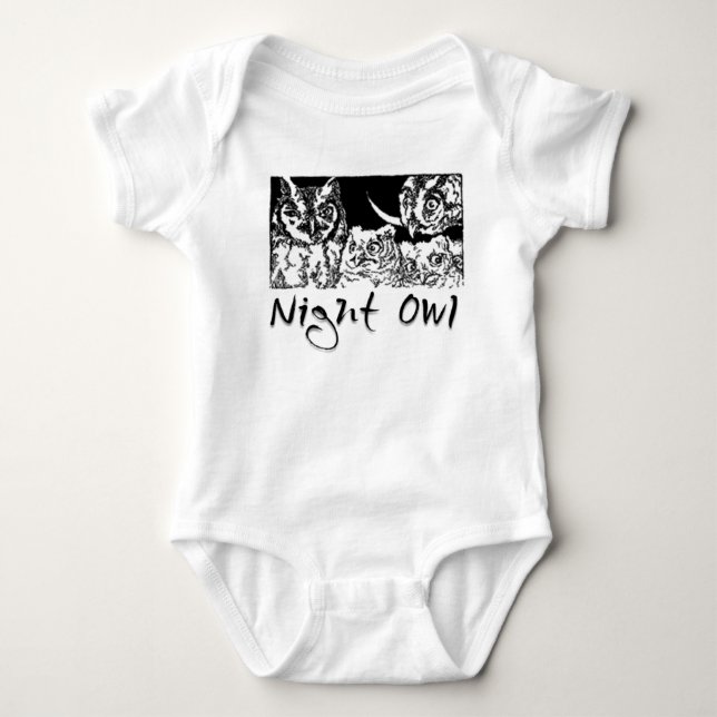 Body Para Bebê Coruja de noite (Frente)