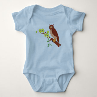 Body Para Bebê Coruja em um Branch Baby