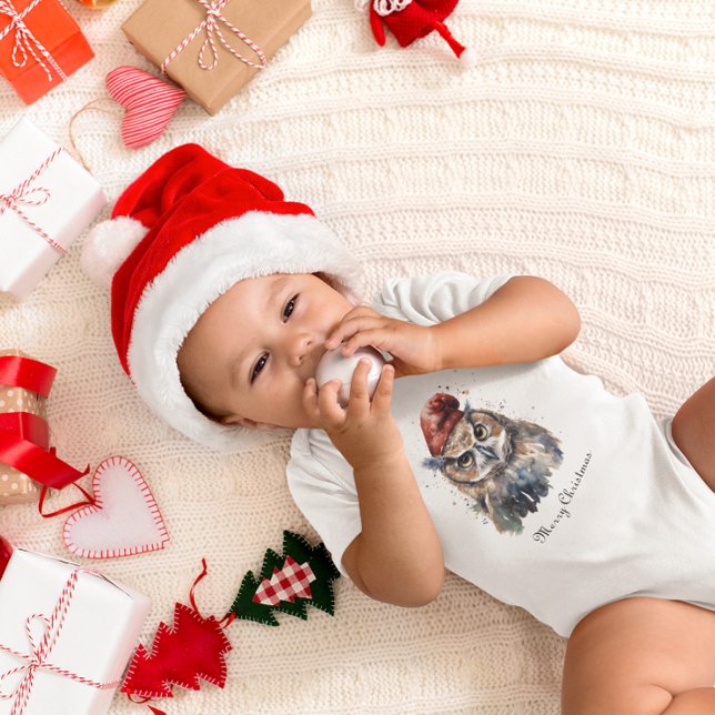 Body Para Bebê Coruja Invernal Encantada, personalizada (Criador carregado)