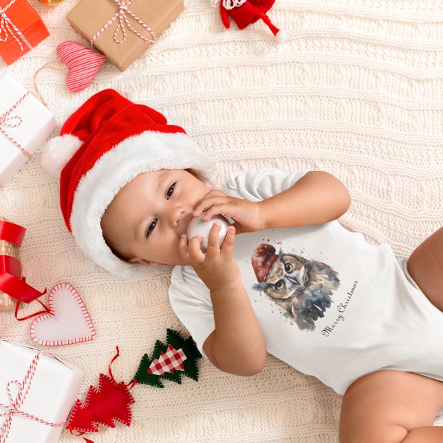Body Para Bebê Coruja Invernal Encantada, personalizada (Criador carregado)