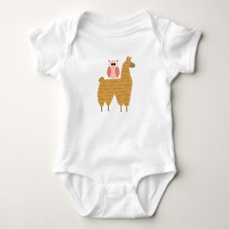 Body Para Bebê Coruja Rosa Bonita Andando Llama