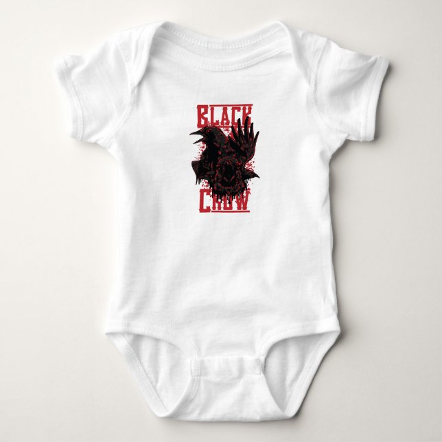 Body Para Bebê Corvo Preto (Frente)