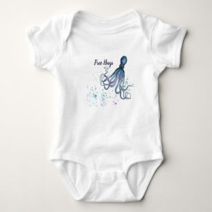Body Para Bebê Cota de Abraços Grátis com Octopus Cute Ocean Anim