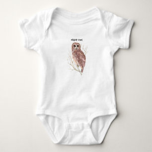 Body Para Bebê Cota de Coruja Noturna de Coruja Cólvora