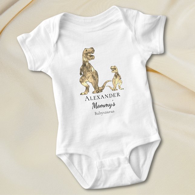 Body Para Bebê Cota do Dinossauro Cento Personalizada (Cute dinosaur personalized baby vest dino mommy and baby saurus quote)