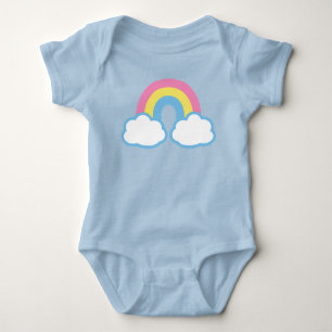 Body Para Bebê Cotovelo Retro Cujo Arco-Íris