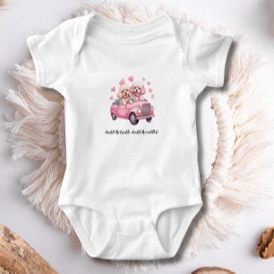 Body Para Bebê Cotovelos Cachapó Cachorro Cachorro Rosa Criança P