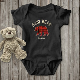 Body Para Bebê Country Plaid Baby Bear Birth Year Established