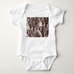 Body Para Bebê Couro-cobra: textura castanha sem costura