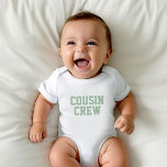 Body Para Bebê Cousin Crew | Sage Kids Bebê Bodô<br><div class="desc">Roupa personalizado impresso personalizado com gráfico "Cousin Crew" ou outro texto personalizado. Use as ferramentas de design para editar as fontes de texto e as cores ou adicionar suas próprias fotos para criar um design de camiseta personalizada. Selecione entre uma grande variedade de t-shirts, camisolas-cisterna e camisas para homens, mulheres,...</div>