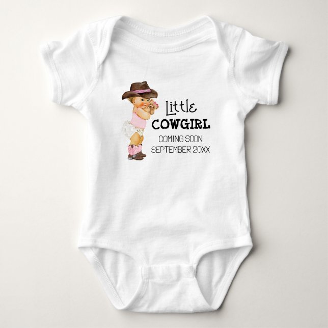 Body Para Bebê Cowgirl Brevemente Anunciando Gravidez (Frente)