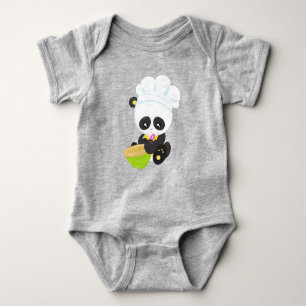 Body Para Bebê Cozinhar Panda, Baking Panda, Cute Panda, Bowl