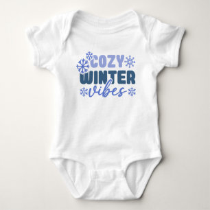 Body Para Bebê Cozy Winter Vibes - Tipografia do Floco de Neve