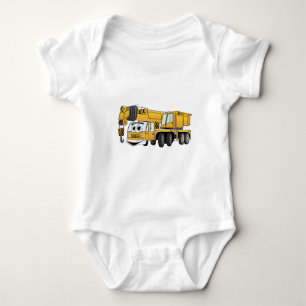 Body Para Bebê Crane de Cartoon Amarelo Curto