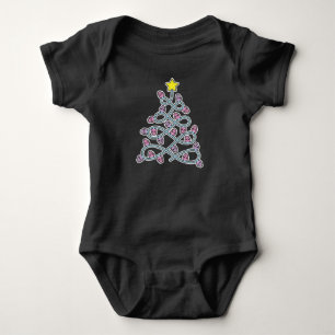 Body Para Bebê Crânio Gótico Árvore de Natal Bebê de biquíni