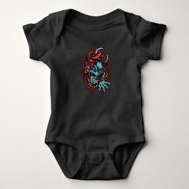 Body Para Bebê Crânio Japonês (Frente)