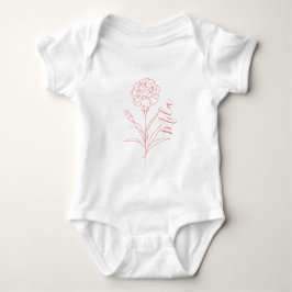 Body Para Bebê Cravo de Janeiro Personalizado Flor de Nascimento