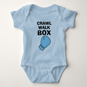 Body Para Bebê Crawl Walk Box boxe azul roupa de bebê luva