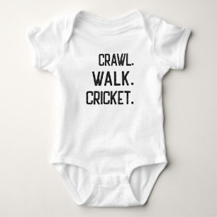 Body Para Bebê Crawl Walk Críquete, Fã de Críquete Fofo