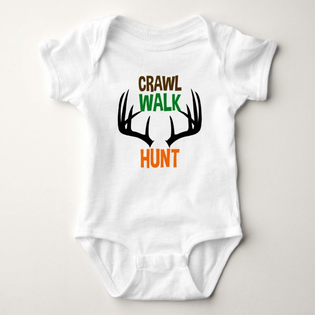 Body Para Bebê Crawl Walk Hunt (Frente)