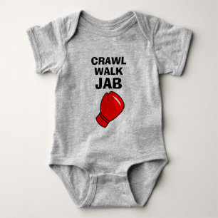 Body Para Bebê Crawl Walk Jab Engraçado boxer do futuro