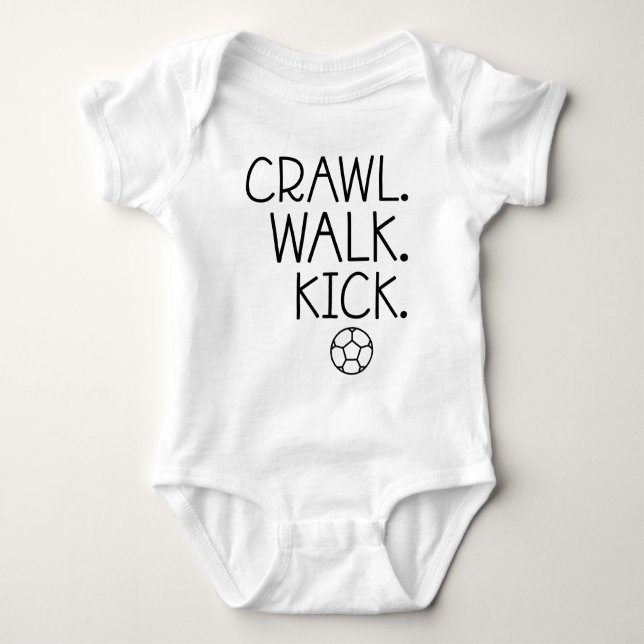 Body Para Bebê Crawl Walk Kick, jogador de futebol pequeno (Frente)