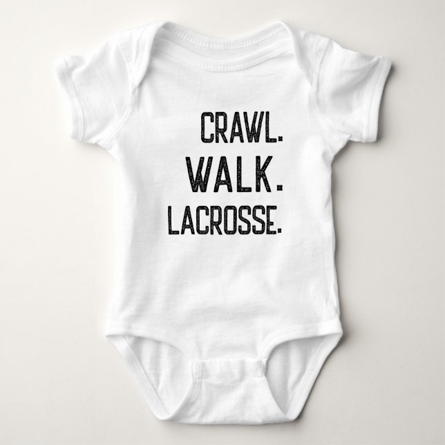 Body Para Bebê Crawl Walk Lacrosse - Jogador de Lacrosse Cute (Frente)