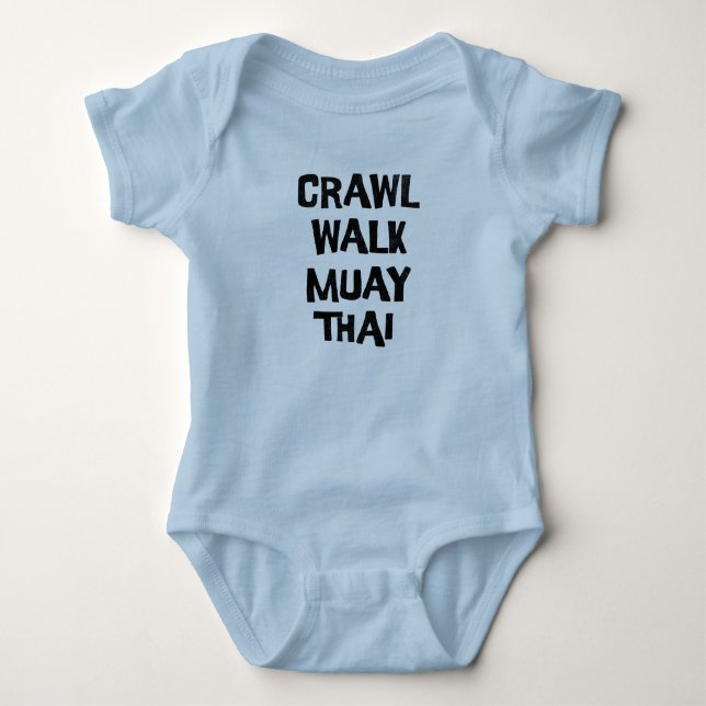 Body Para Bebê Crawl Walk Muay Thai Engraçado (Frente)