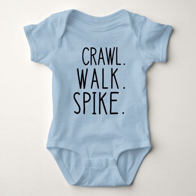 Body Para Bebê Crawl Walk Spike, Bebê De Voleibol (Frente)